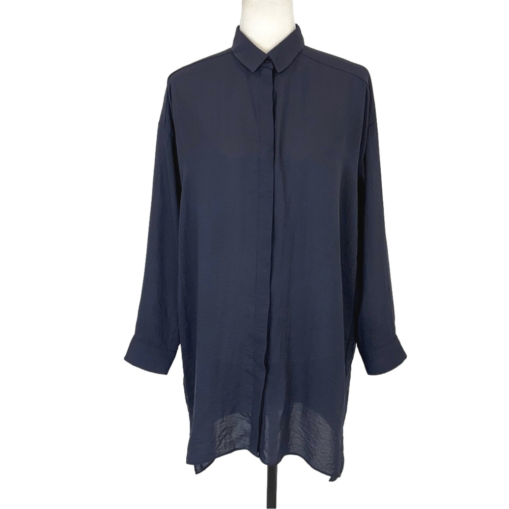 COS dark navy tunic shirt